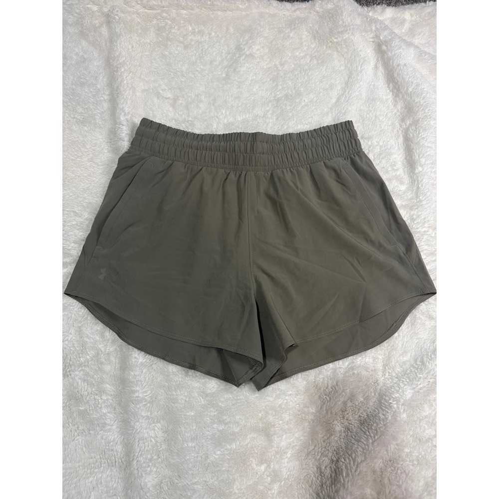 NWT Under Armour Womens Flex Woven Short Olive Green M/M Athletic Loose Fit